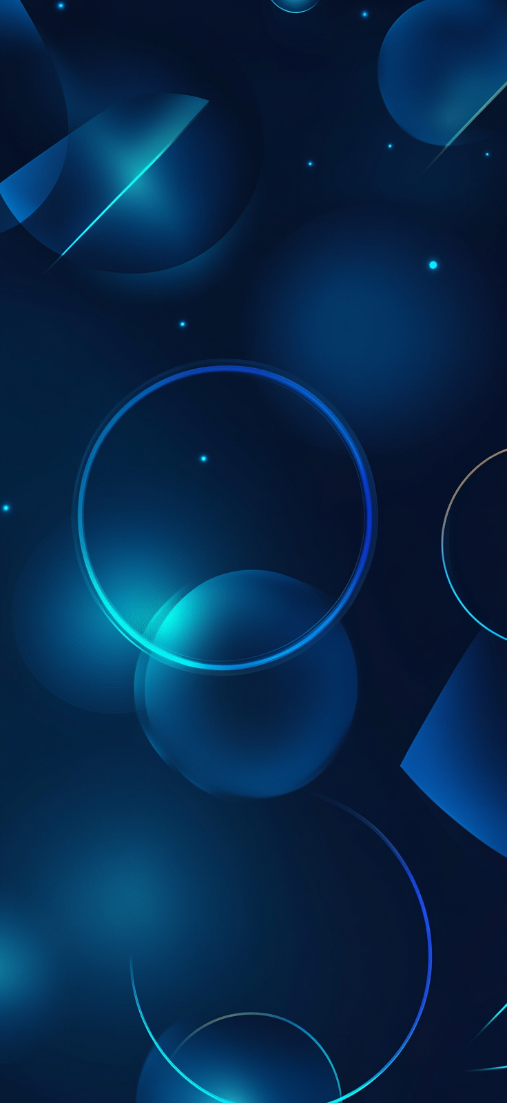 Futuristic Geometric Shapes on Dark Blue Background