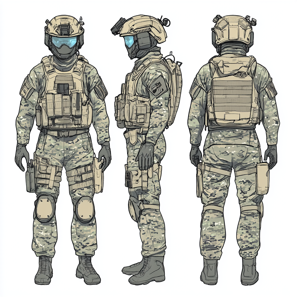 Futuristic Tactical Operator in Advanced Gear