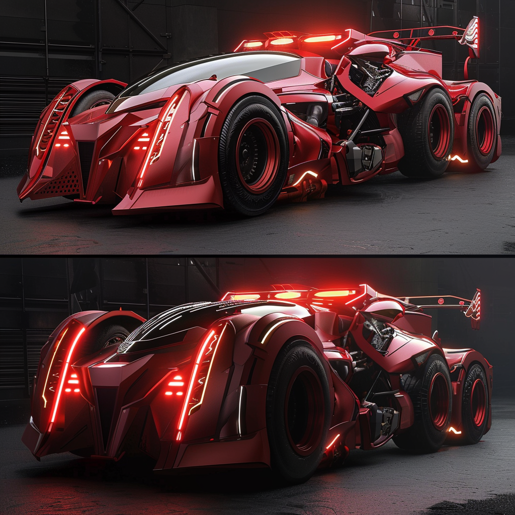 Futuristic fire truck like a fast, shiny race car.