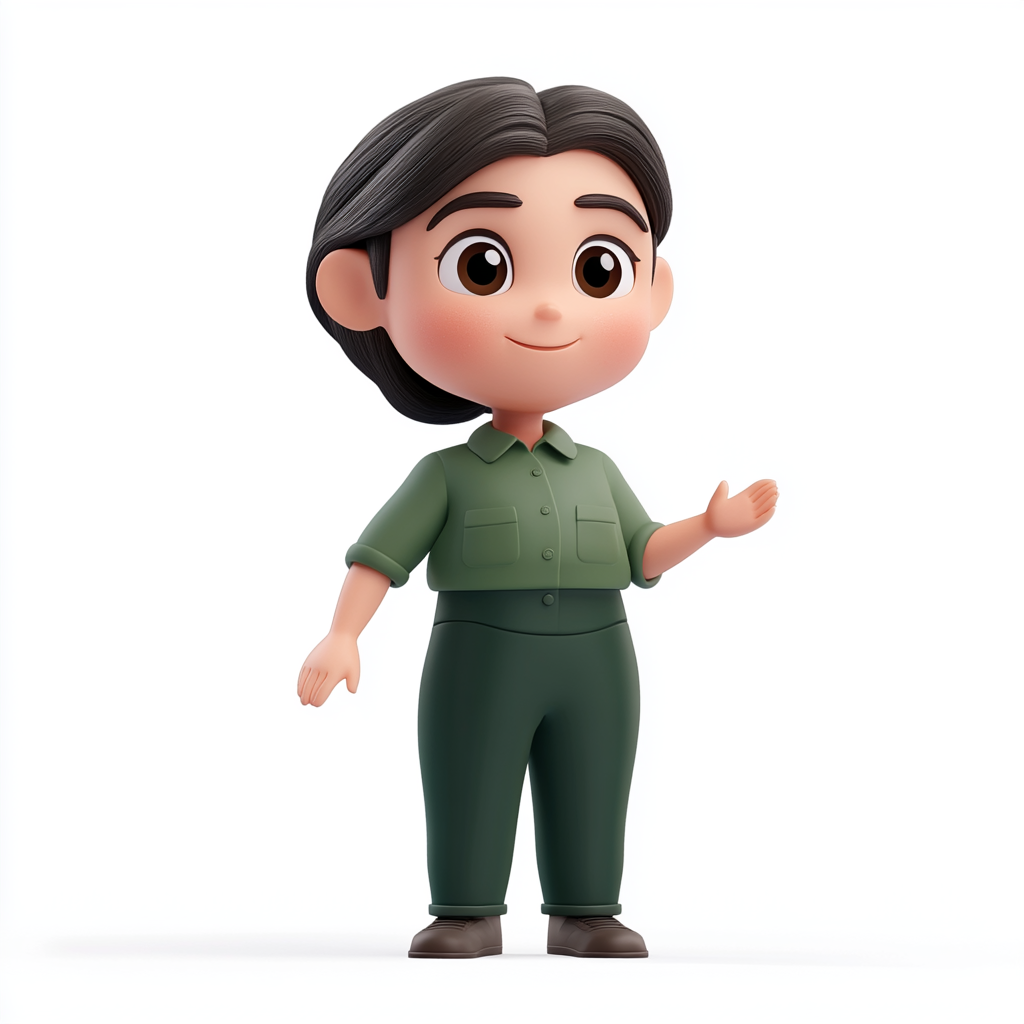 Gender-Neutral Helpdesk Avatar in Pixar-Style