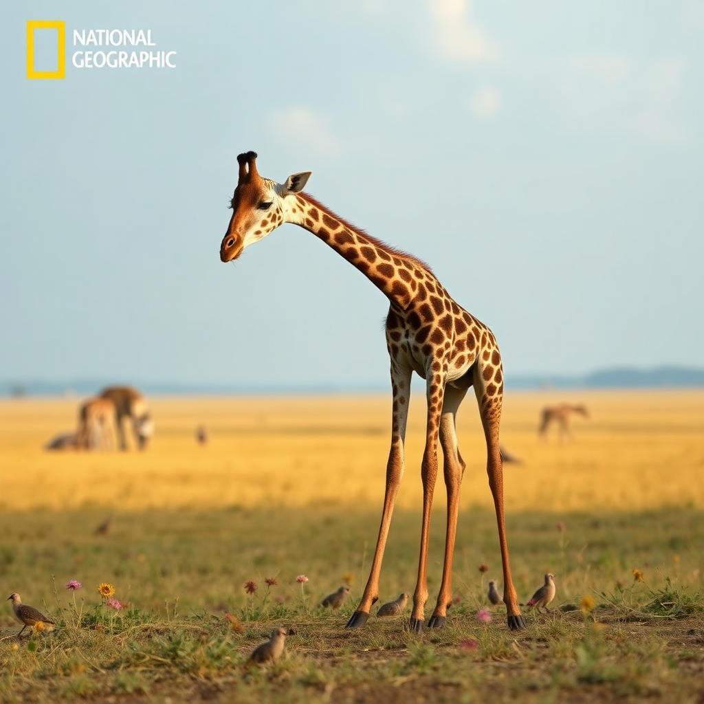 Giraffe Hedgehog Hybrid on Savanna