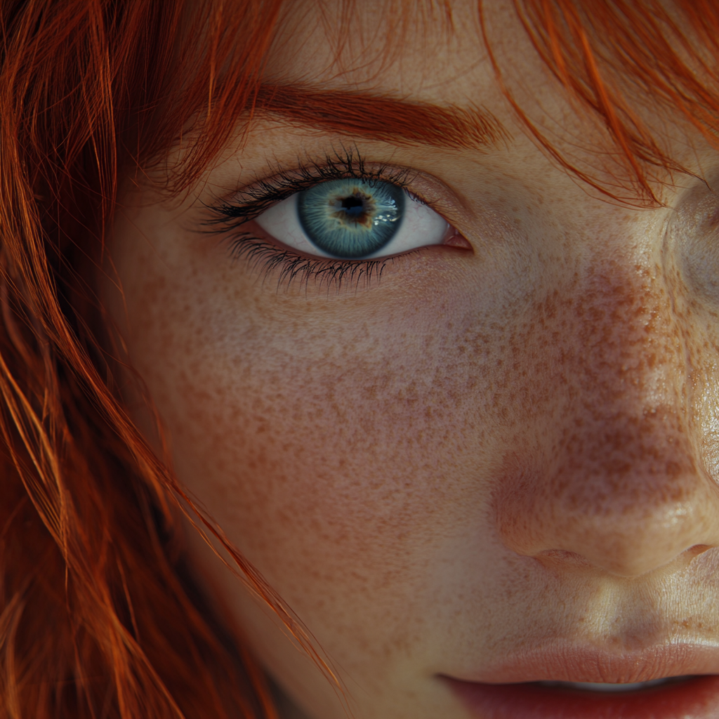 Girl with Different Eyes: Realistic High-Resolution Portrait