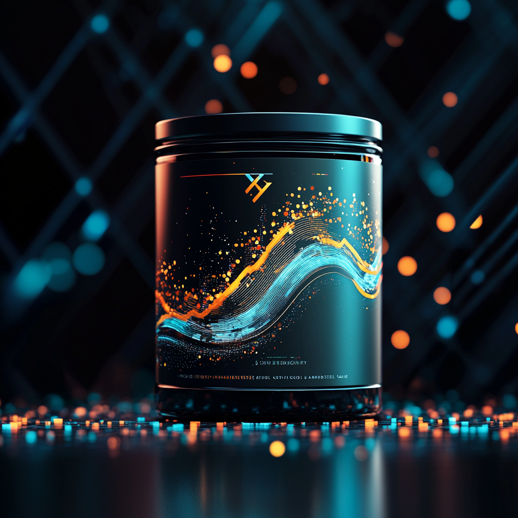 Glowing XRP candle label with futuristic vibe