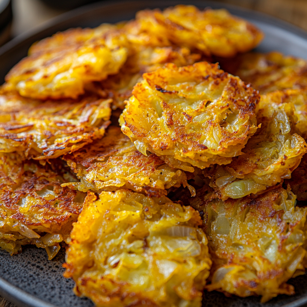 Golden Cabbage Patties: Comfort food with ingredients listed