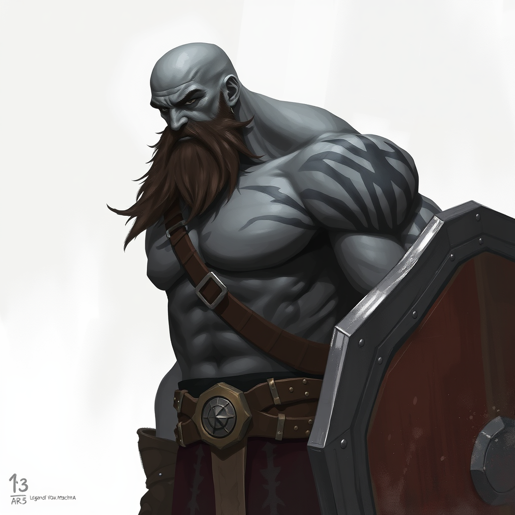 Goliath Barbarian with Shield in Fantasy Art