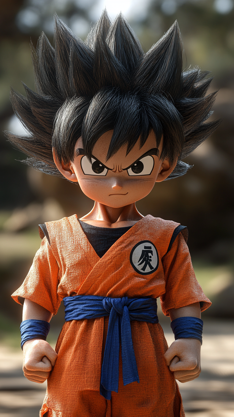 Goten from Dragon Ball in Spanish countryside