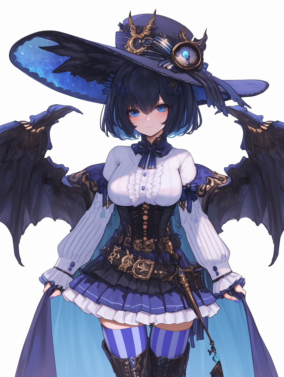 Gothic Owl Anime Girl in Halloween Style