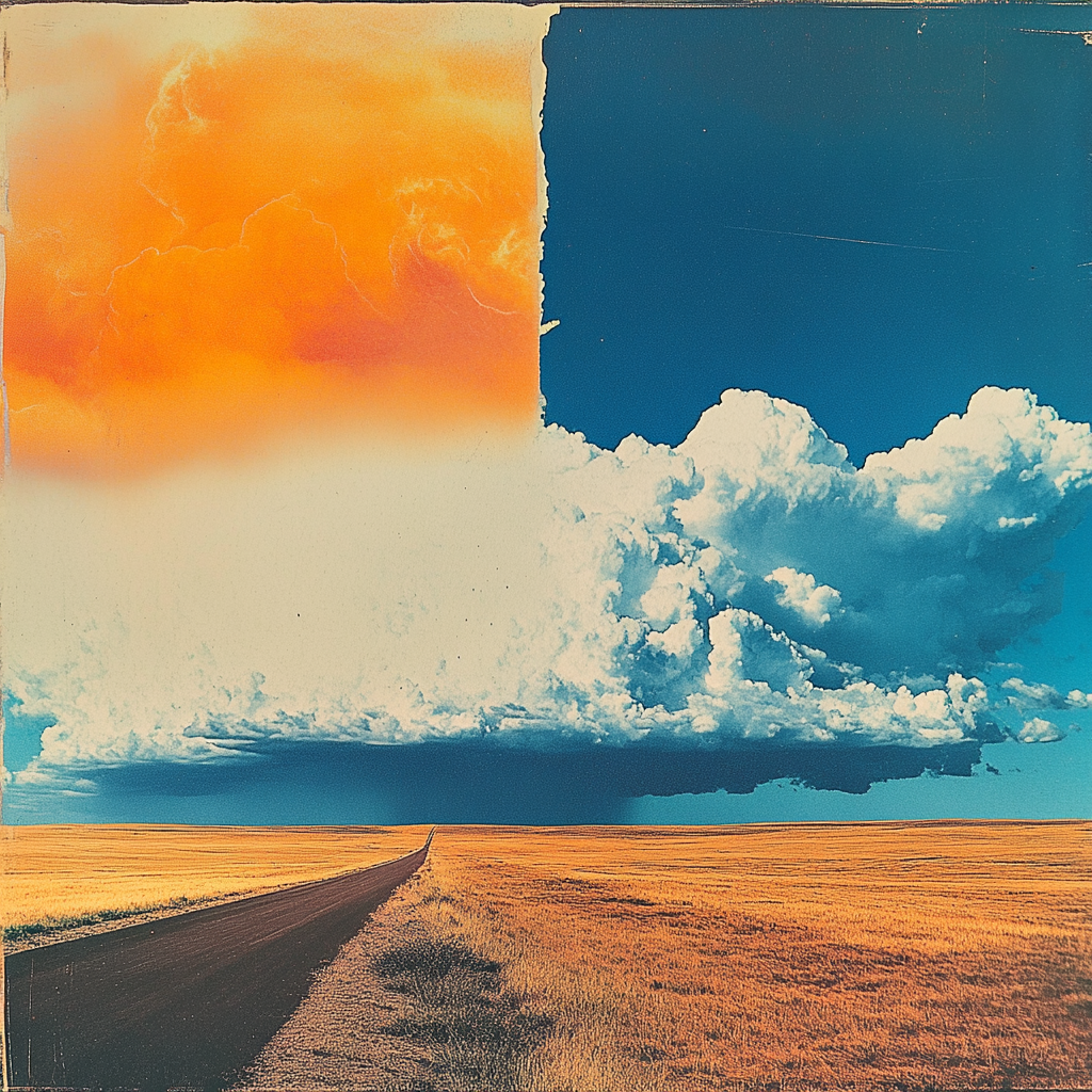 Gray clouds meet blue sky in Texas Plains storm.