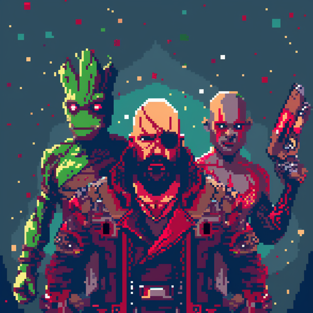 Guardians of the Galaxy Pixel Art Characters Portrait