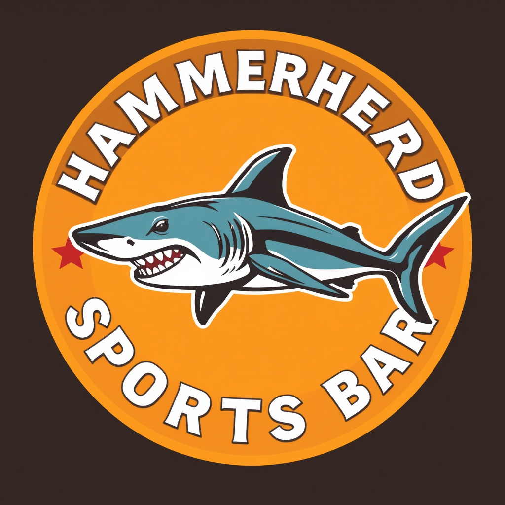 Hammerhead Sports Bar Logo with Shark