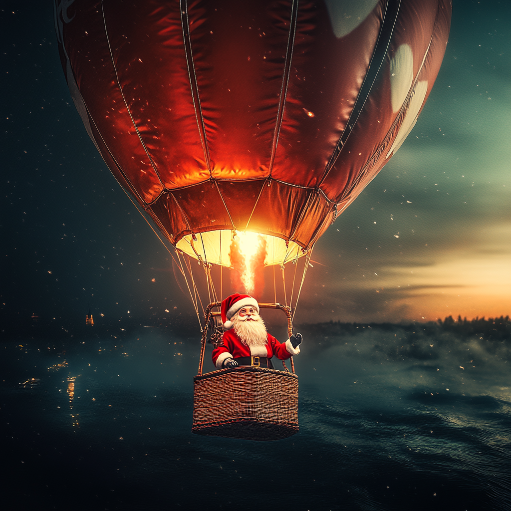 Happy Santa Claus in Surreal Cinematic Lighting 