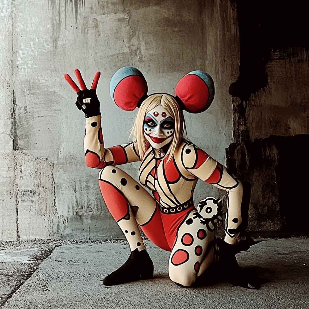 Harley Quinn in Iconic Costume at Warehouse