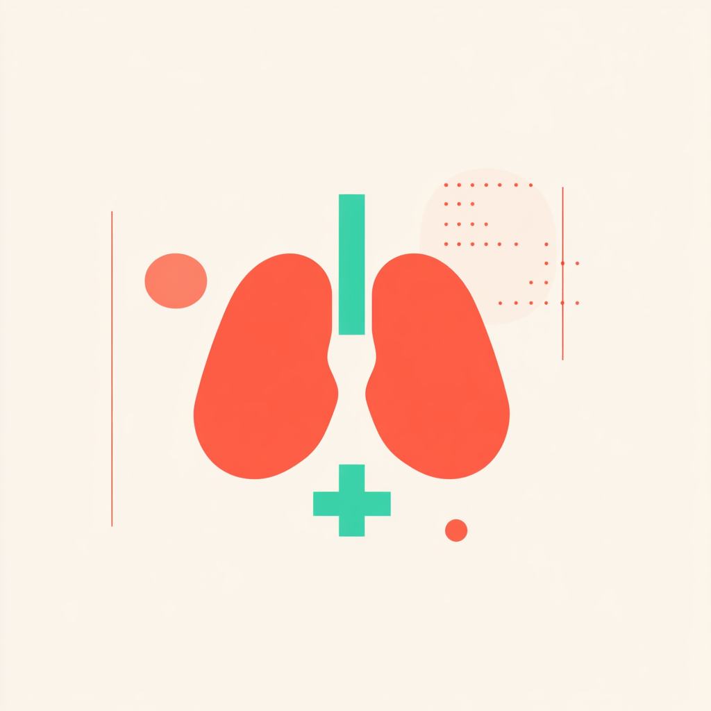 Healthy Lungs Icon in Coral and Mint Green