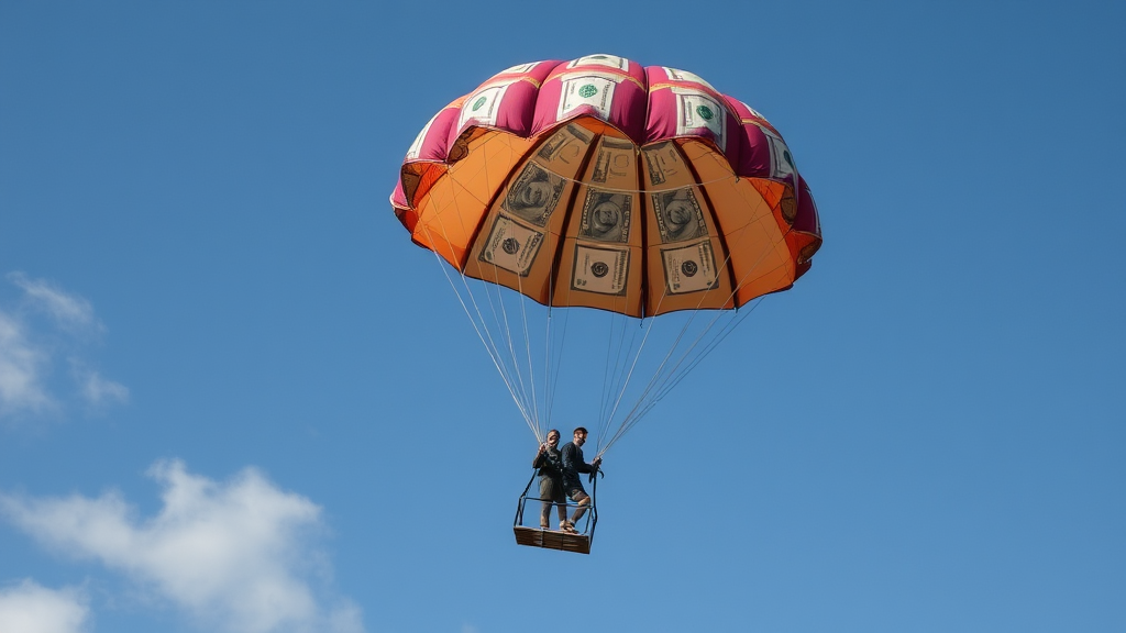 Hiding money in metal band for skydiving safety.