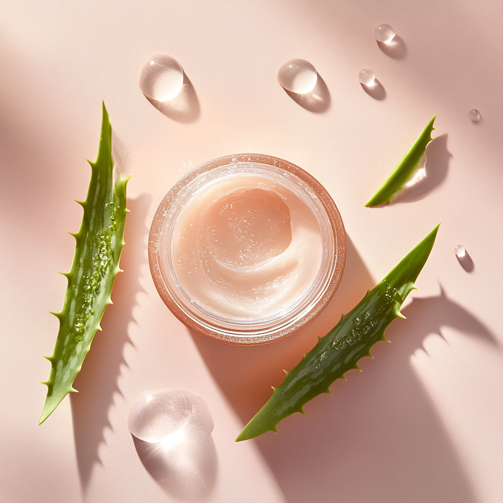 Hydrating Face Cream in Pastel Background