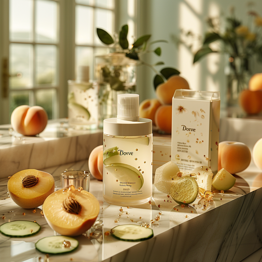 Image of Peach and Cucumber ad campaign backdrop