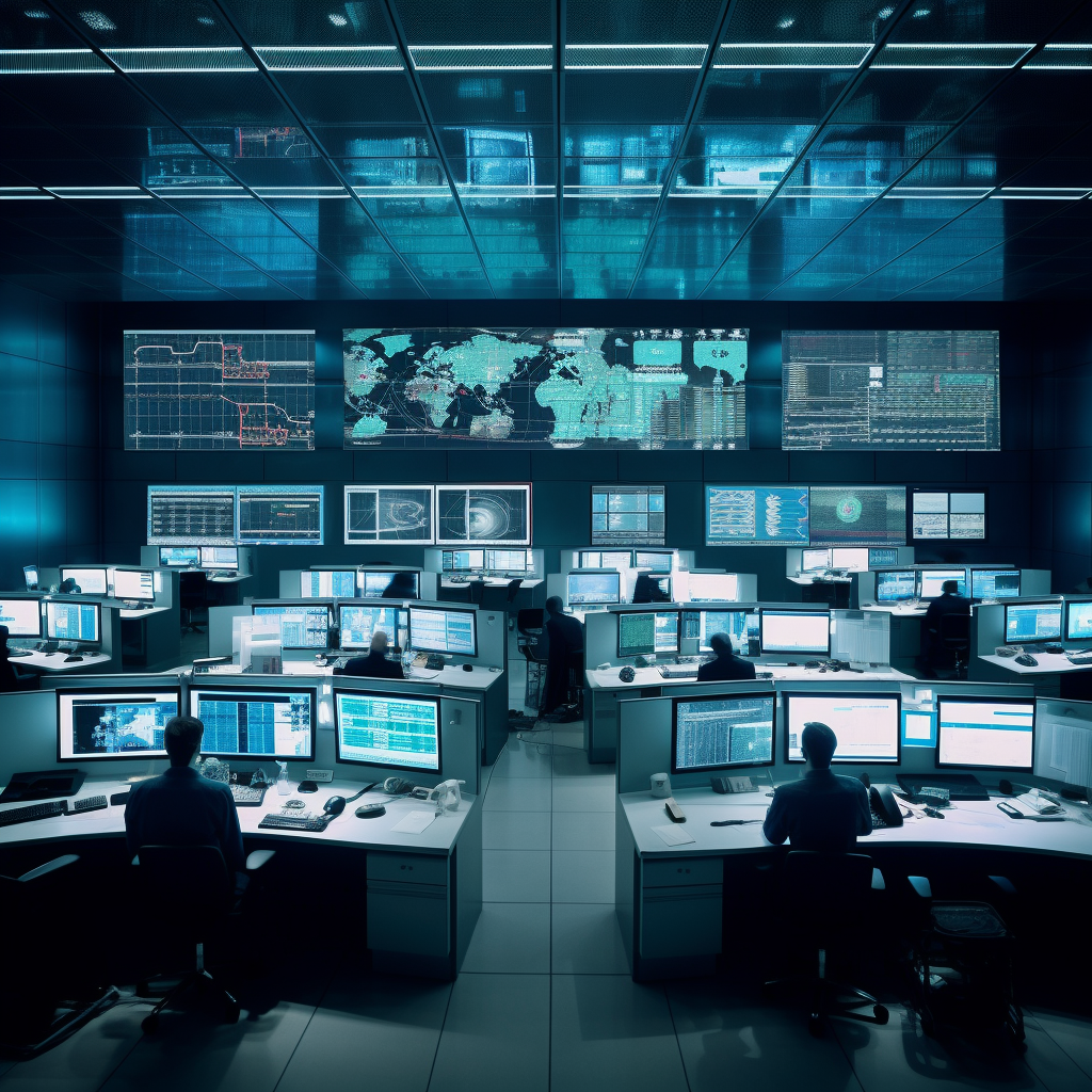 In a control center, teams manage airline operations.