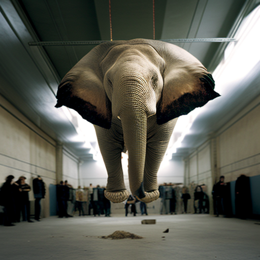 Incredibly detailed photo of upside-down elephant.