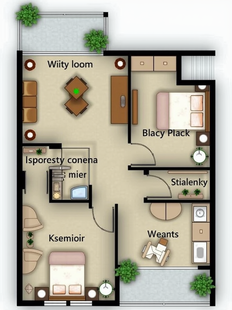 Indian Style Ground Floor Elevation with 2D Plan
