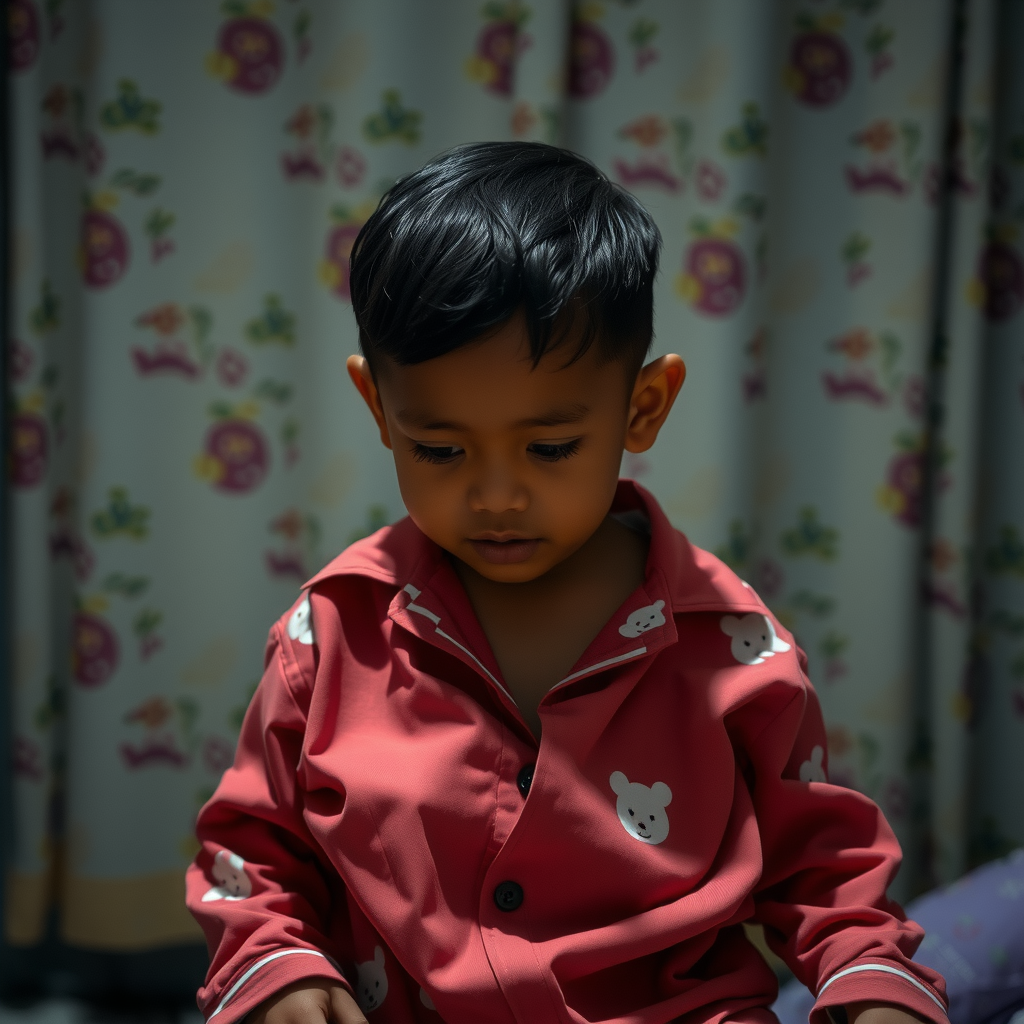 Indonesian Boy Drinking Weight Gain Milk at Night