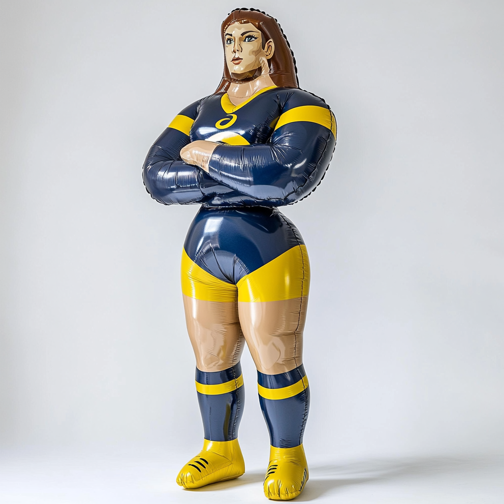 Inflatable Ilona Maher Rugby Dummy in Blue