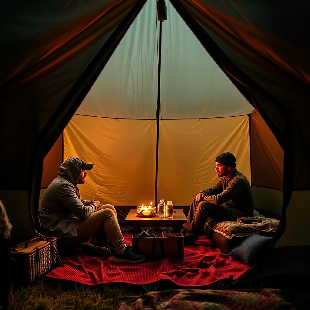 Inside the Camping Tent, 20 Men Fellowship.