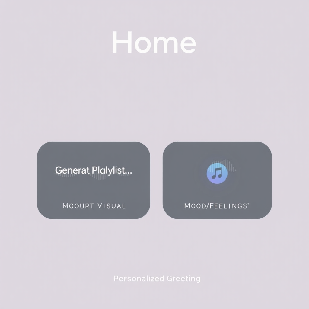 Interactive Home Screen with Personalized Mood Playlists