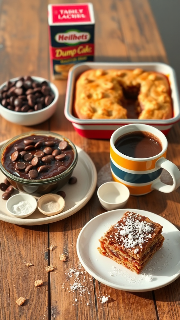 Inviting Dessert Spread on Rustic Table for Pinterest.