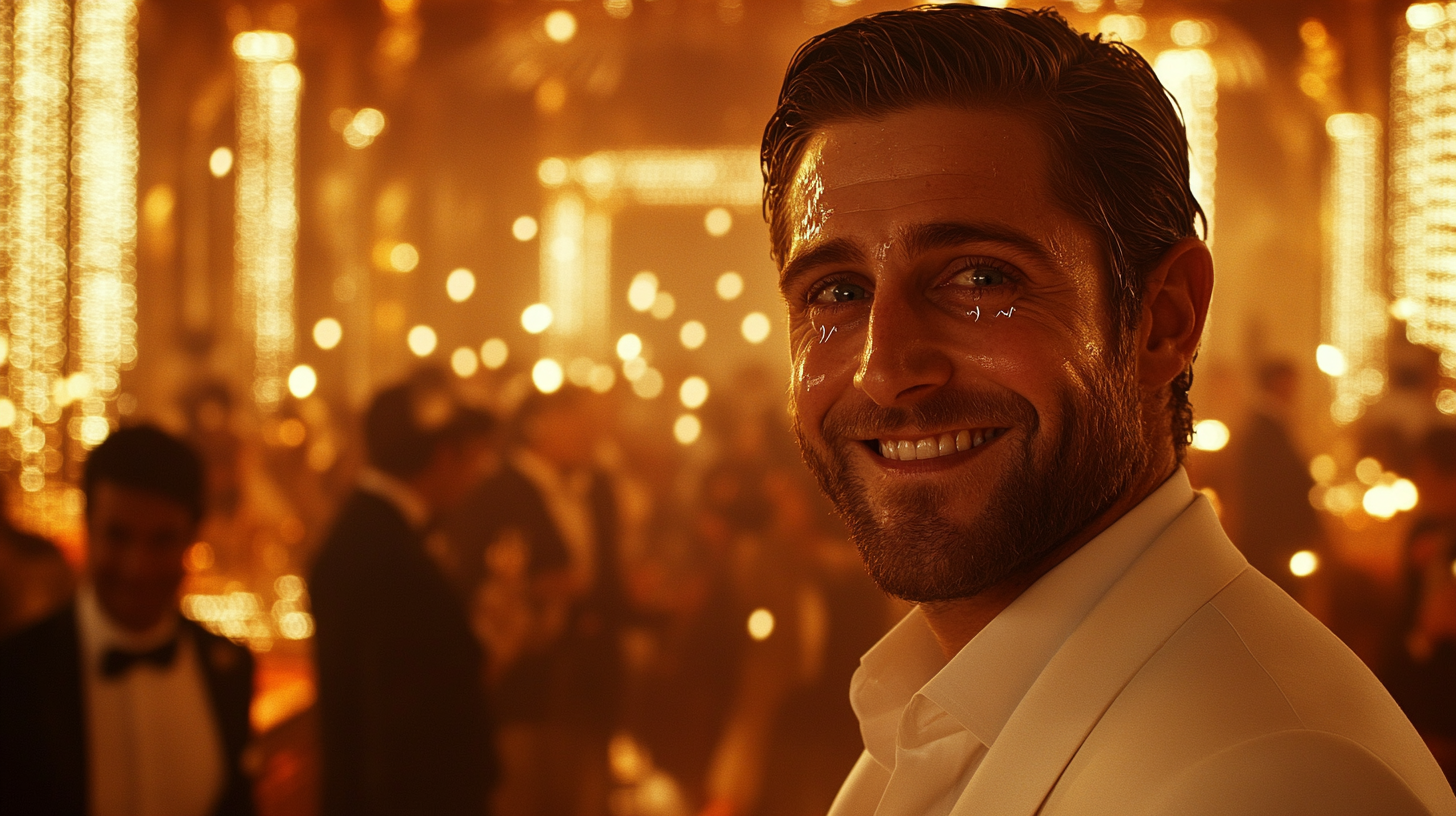 Jake Gyllenhaal Cries in White Suit - Inspiring Image