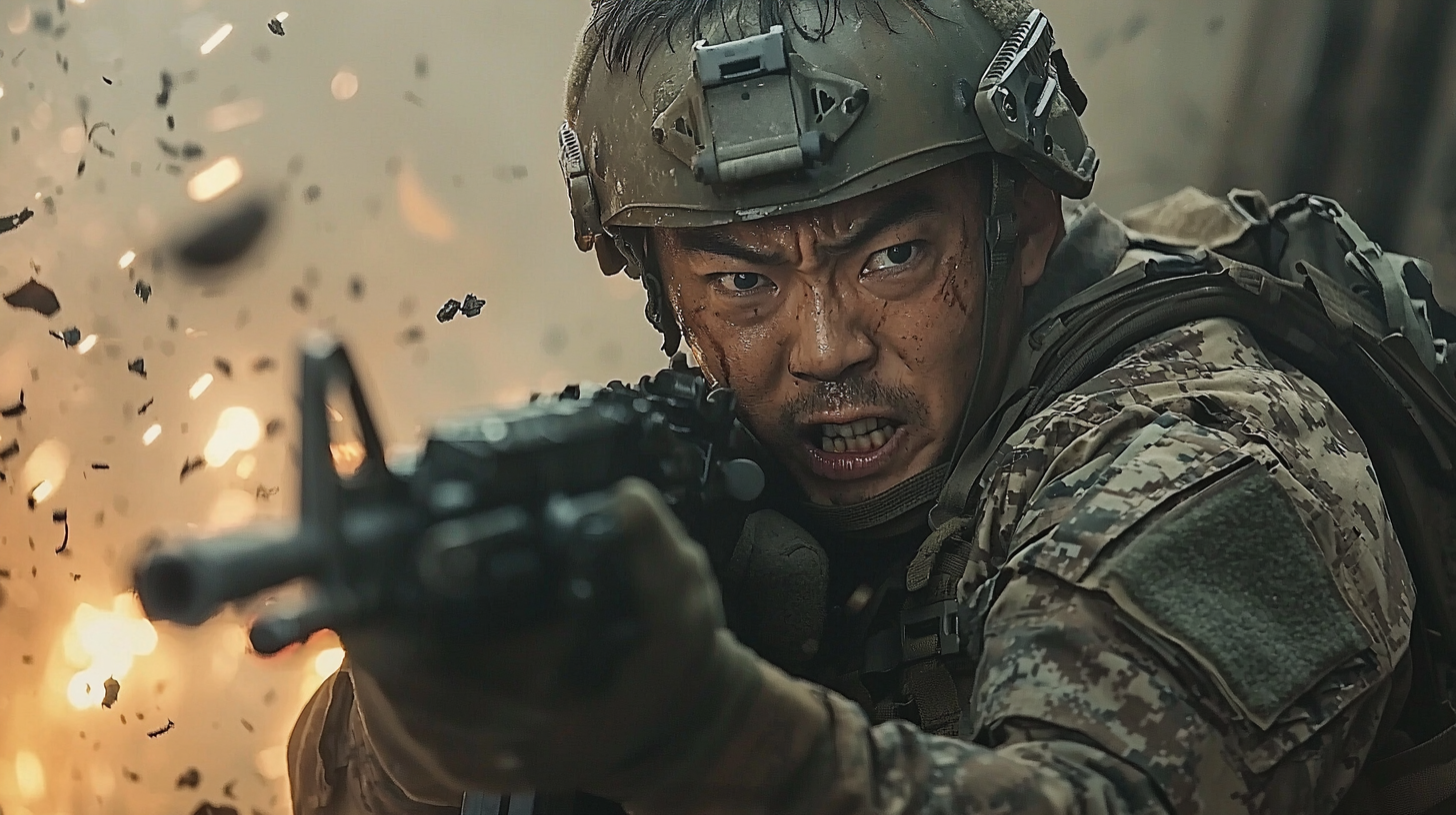 Japanese Marine in intense firefight with HK-416 rifle