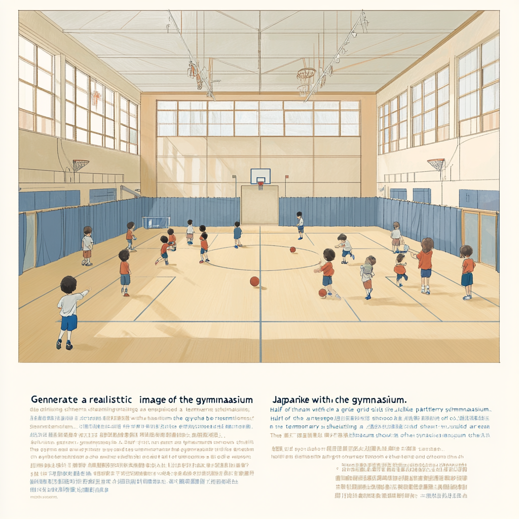 Japanese elementary school gymnasium: shelter and play