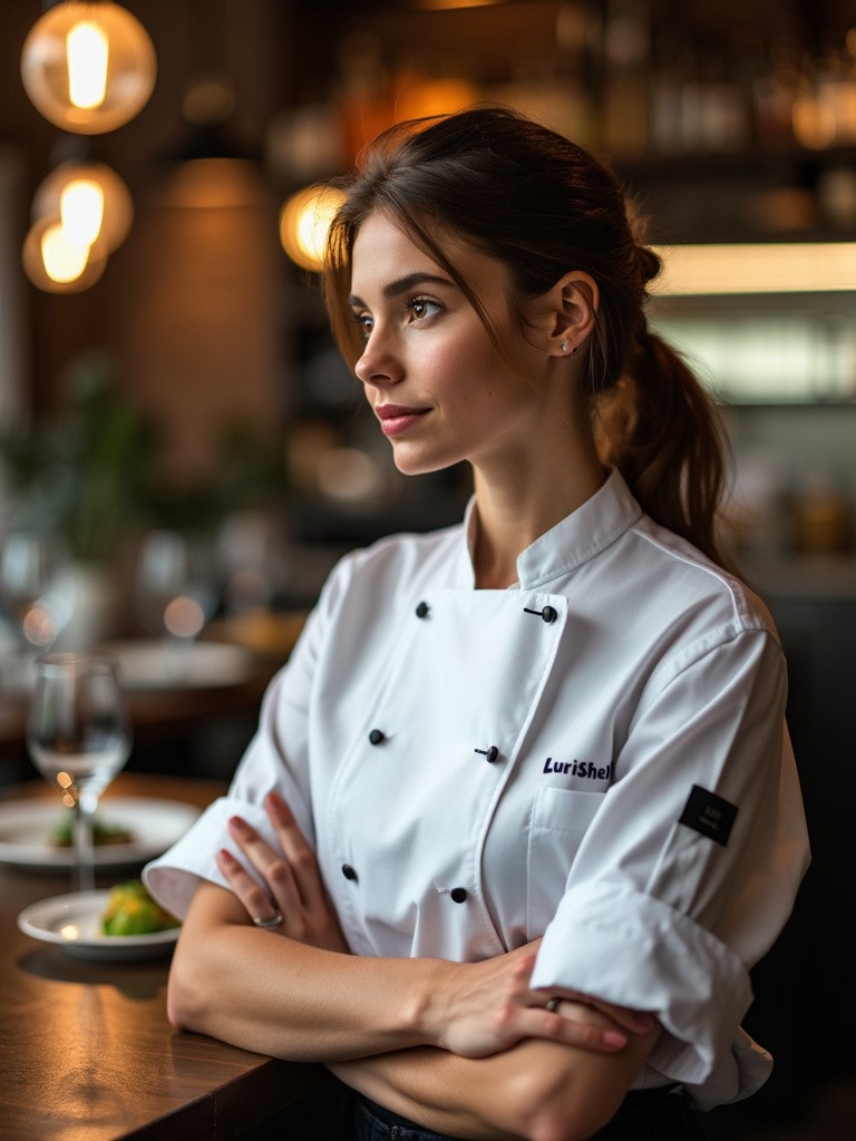 Jeune chef de cuisine métisse tendance