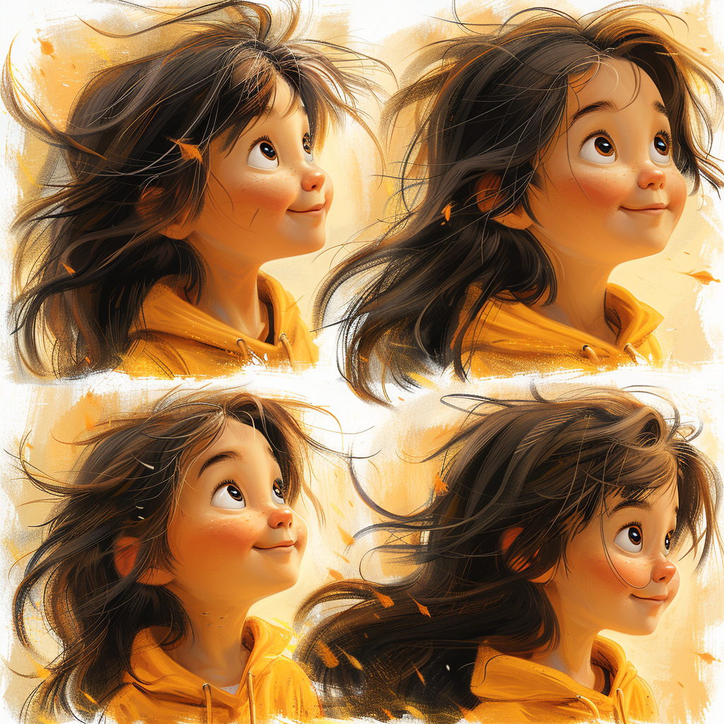 Joyful Child in Colorful Six-Panel Storyboard