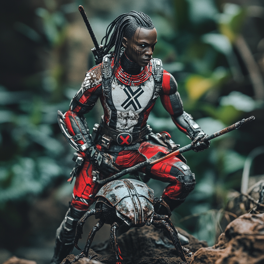 Kenyan Warrior: A Superhero Charge into Battle