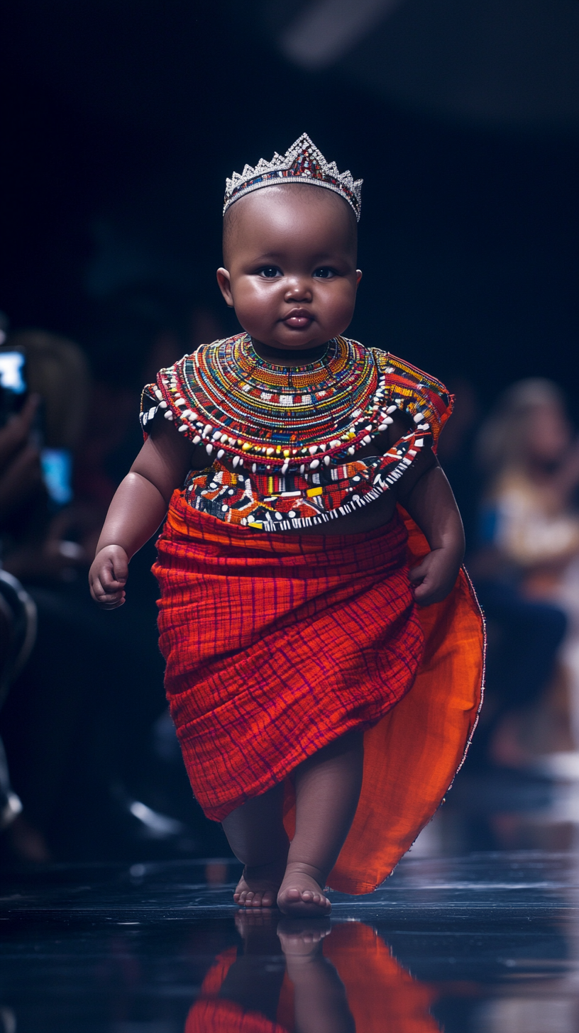 Kenyan baby runway fashion show in Paris