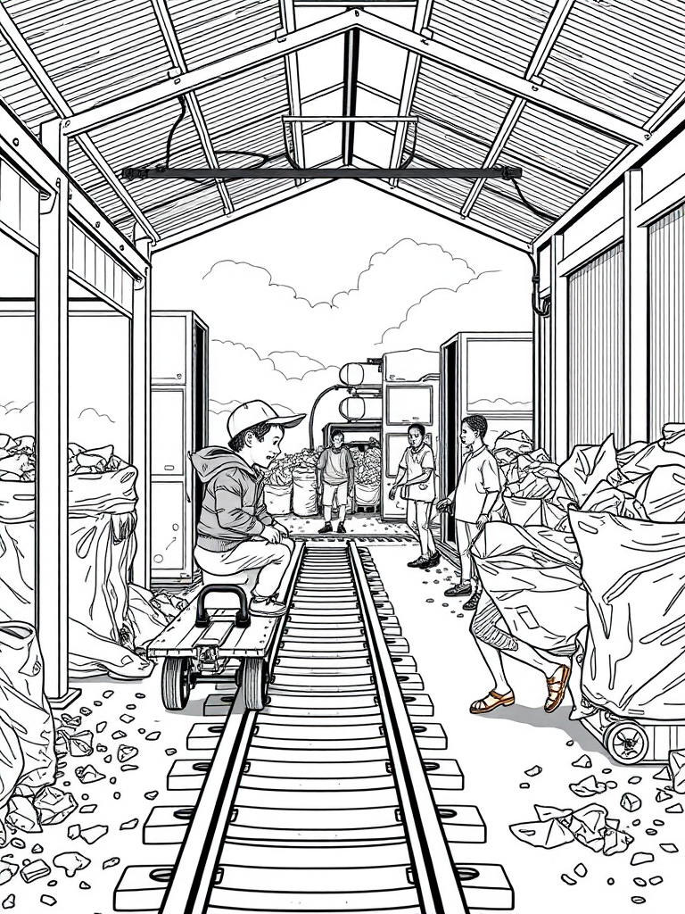 Kids Play at Semi-Open Waste Sorting Facility