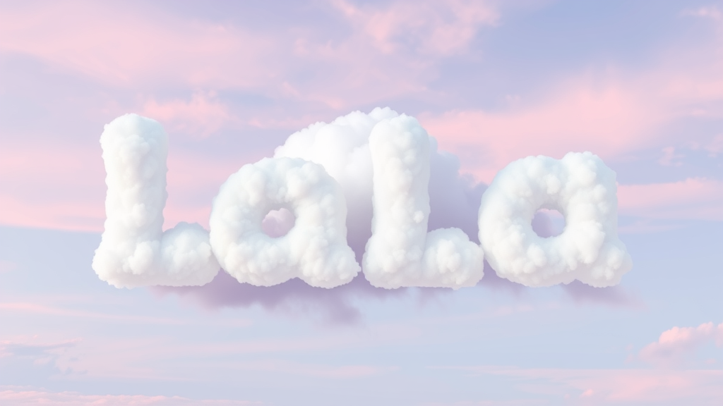 Lala Land Cloud Text Logo in Sky Shades