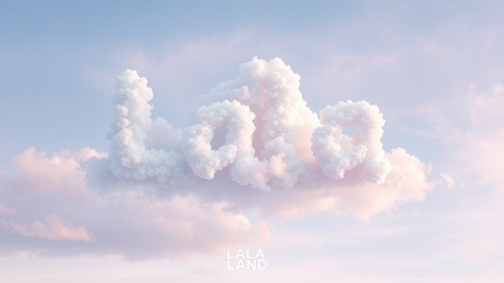 Lala Land Cloud Text in Colorful Sky Logo