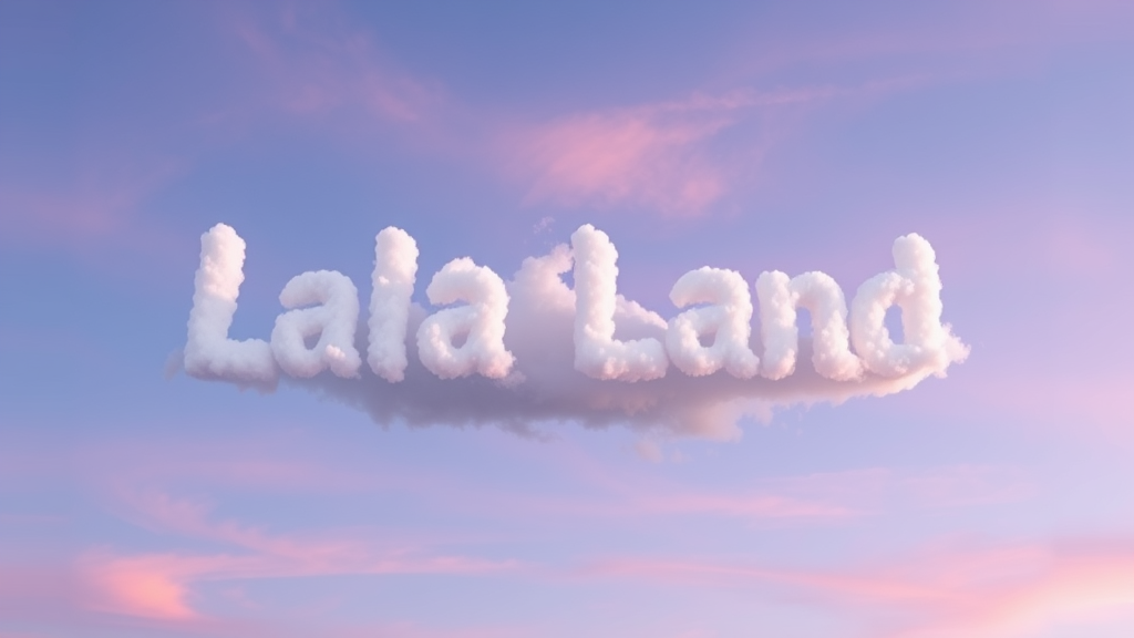 Lala Land Text in Colorful Sky Logo