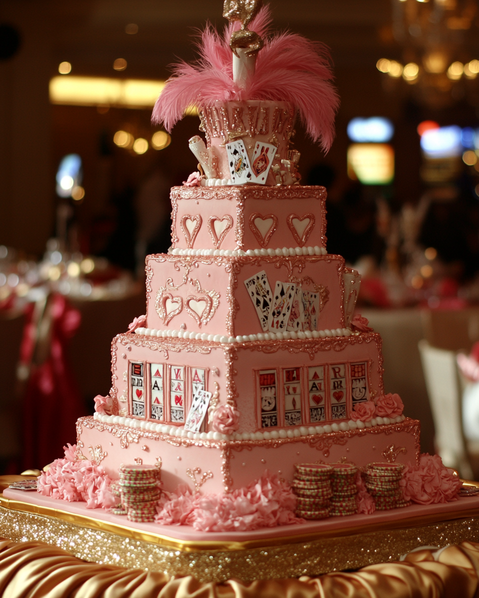 Las Vegas Casino Cake with Showgirl Barbie