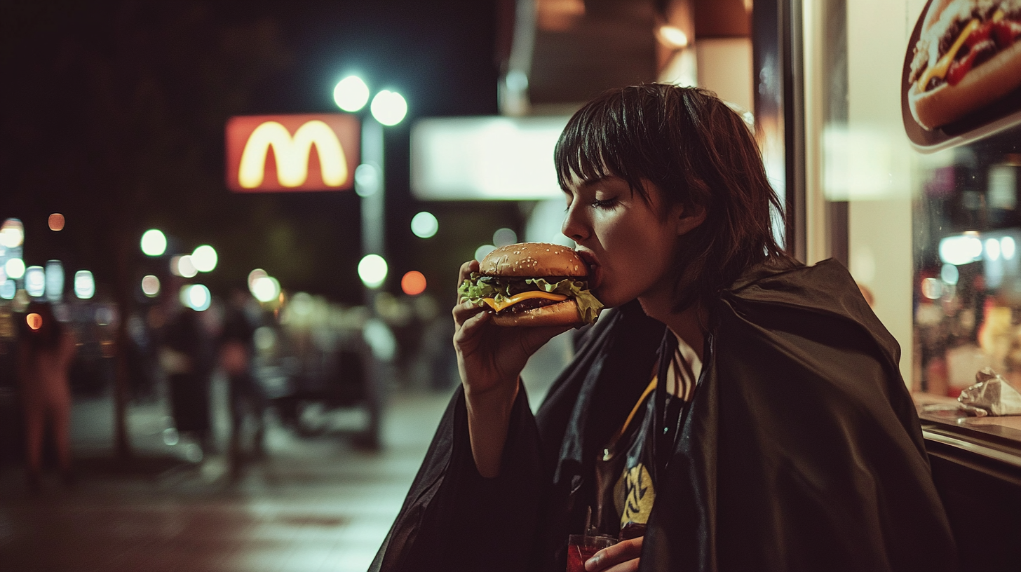 Late night Burger King vampire burger joy