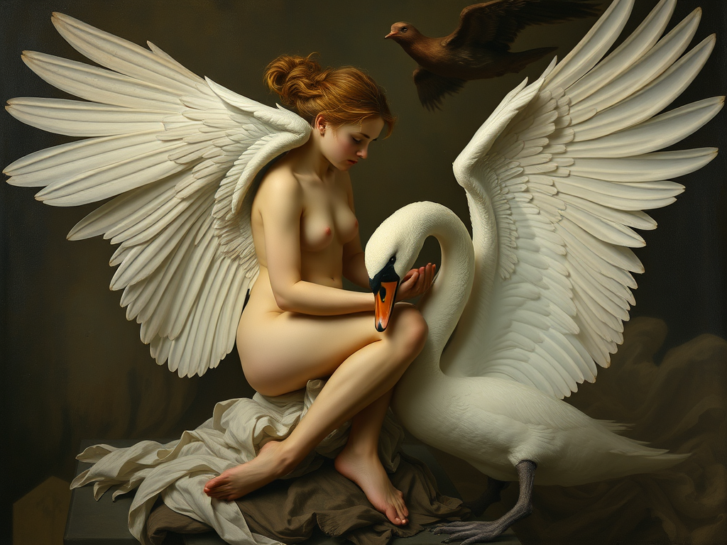 Leda and the Swan by Roberto Ferri