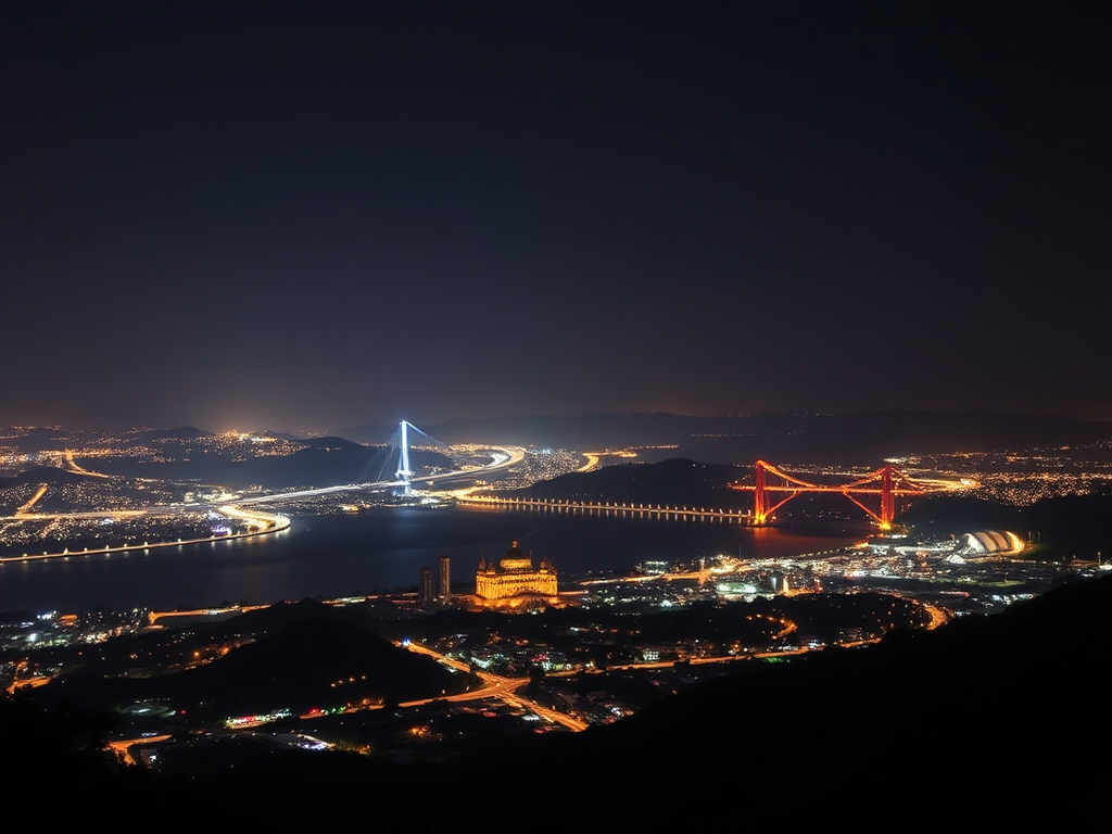 Light painting template of a beautiful view