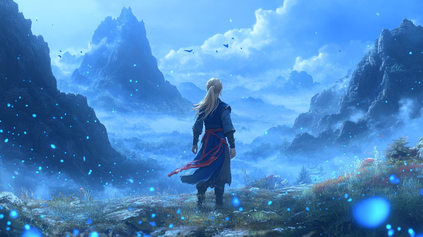 Link in Mongolian Outfit in Dreamlike Landscape