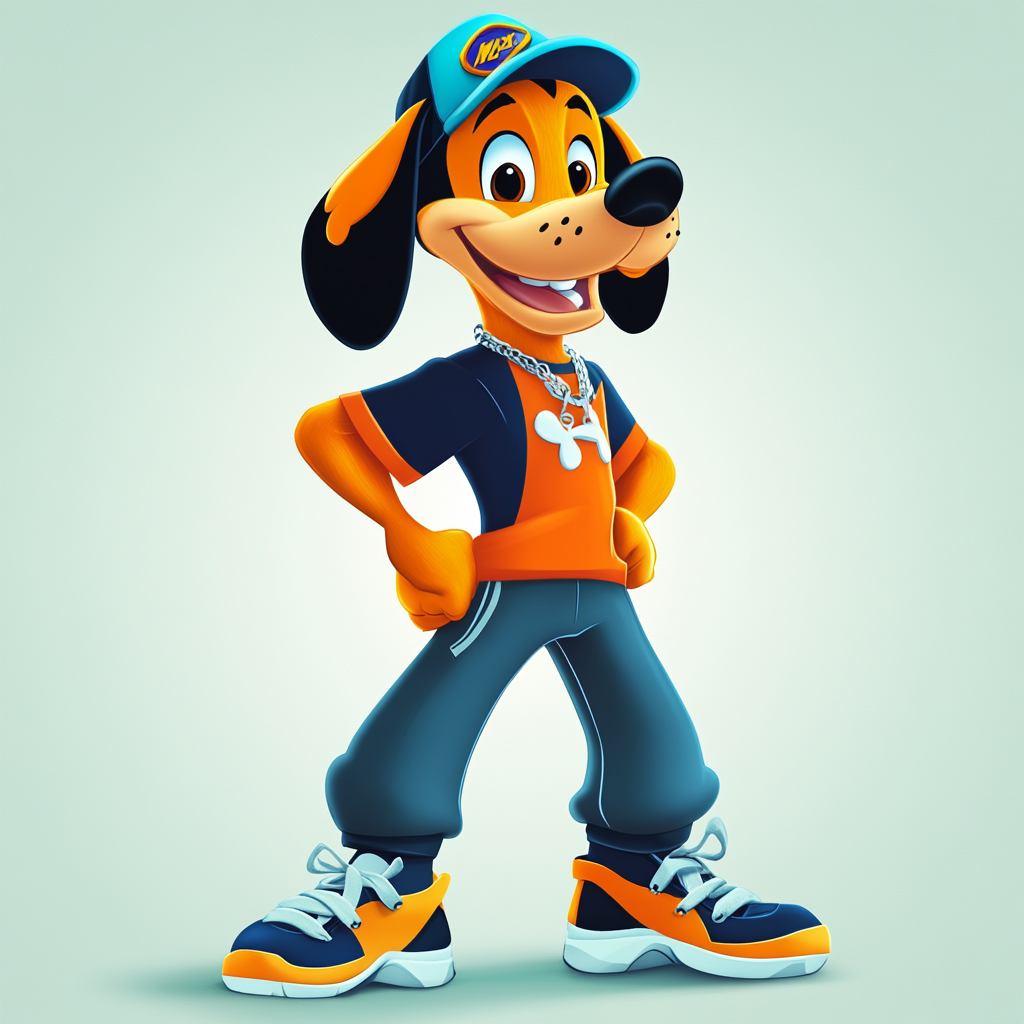 Lively sports mascot with Goofy's charm for crowd