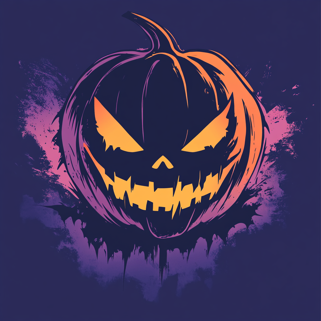 Logo design for PUSHLINE streetwear brand, Halloween theme.