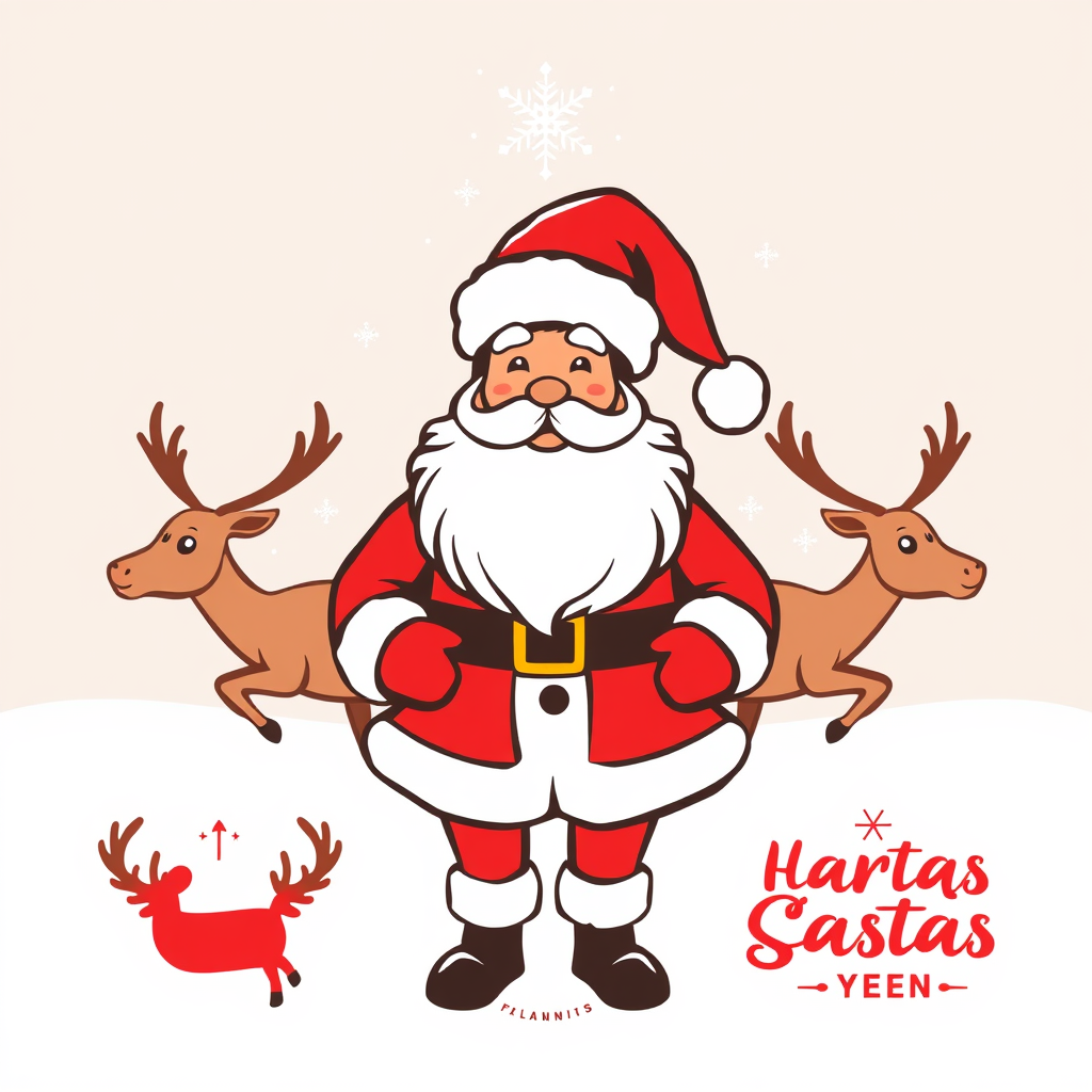 Logos of Santa Claus and His Reindeers