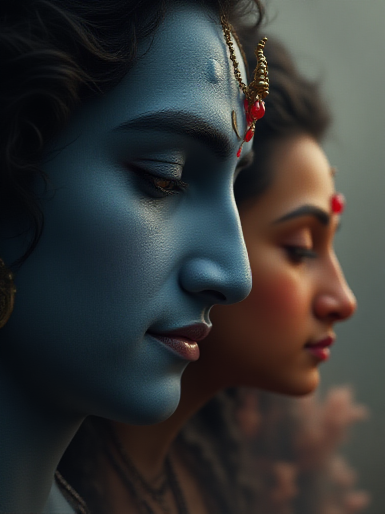 Lord Shiva Meditates, Ganesha and Muruga Peek