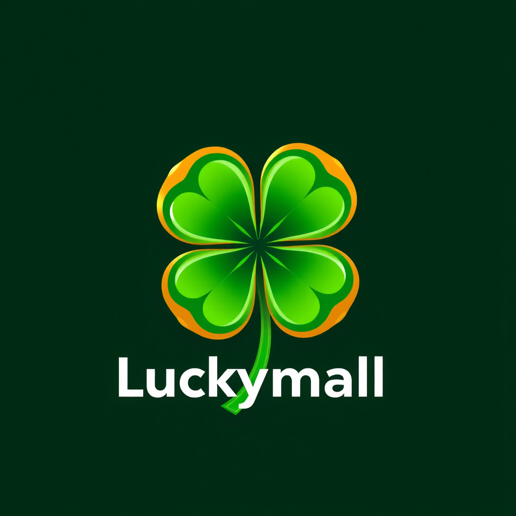 Luckymall's Vibrant 4-Leaf Clover Logo Design