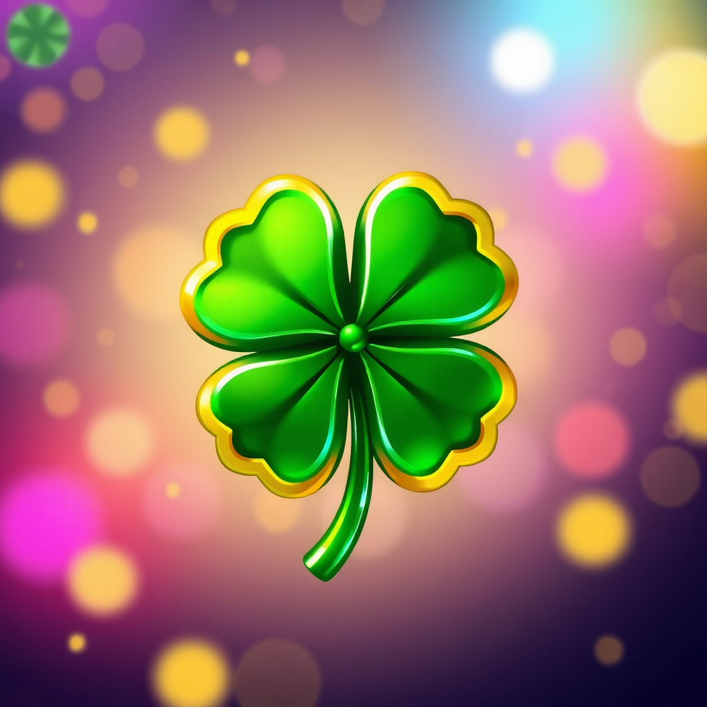 Luckymall Logo: Vibrant 4-Leaf Clover Design